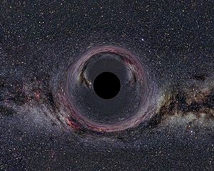 Schwarzes Loch vor Milchstraße